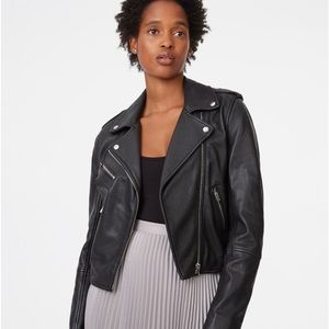 Club Monaco Gracella cropped leather Jacket Small